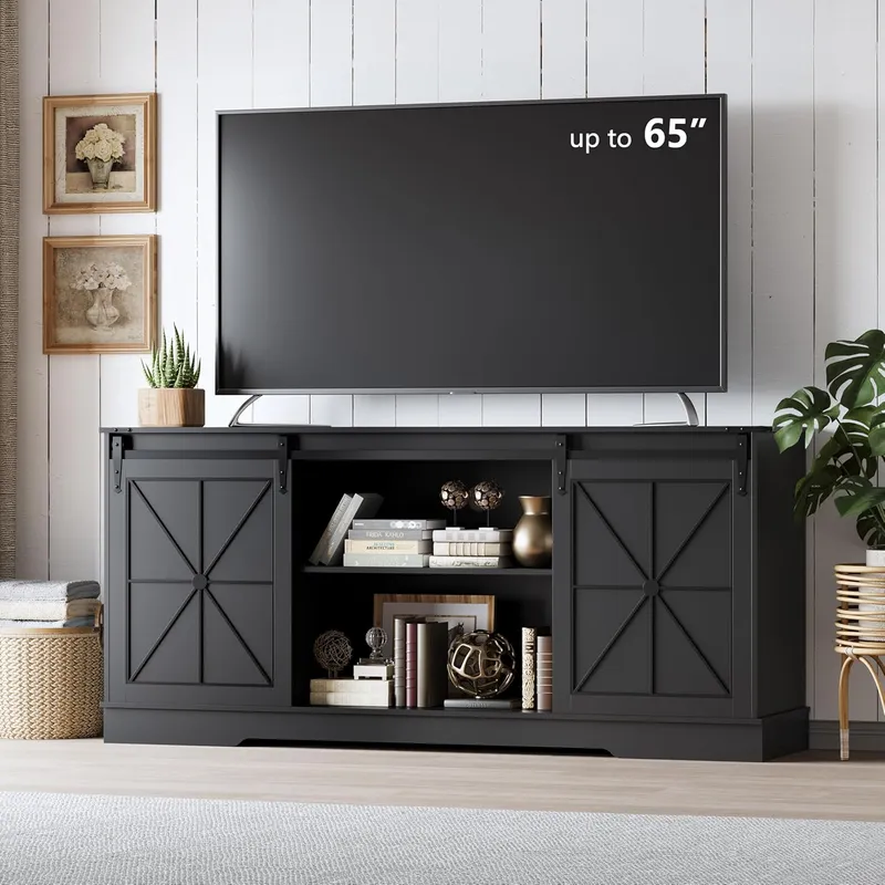 Xixini Farmhouse TV Stand for 65 60 55 Inch Tvs